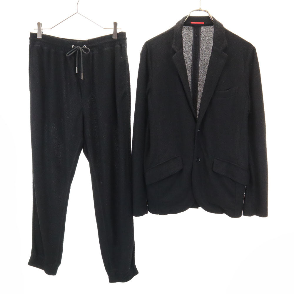 LOVELESS ラブレス テーラードジャケット 上下 セットアップ 2 ブラック パイル地 ジョガーパンツ メンズ