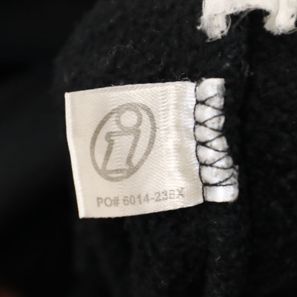 HUF ハフ × スラッシャー コラボ バックプリント 長袖 スウェットパーカー M ブラック × THRASHER 裏起毛 プルオーバー メンズ