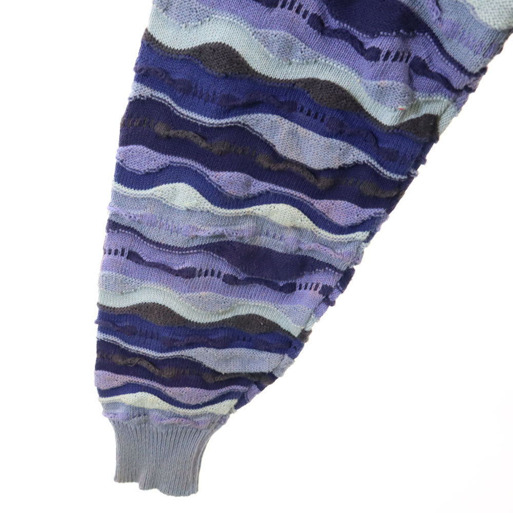 バリーク 90s オールド 総柄 長袖 セーター M パープル系 3D ニット メンズ