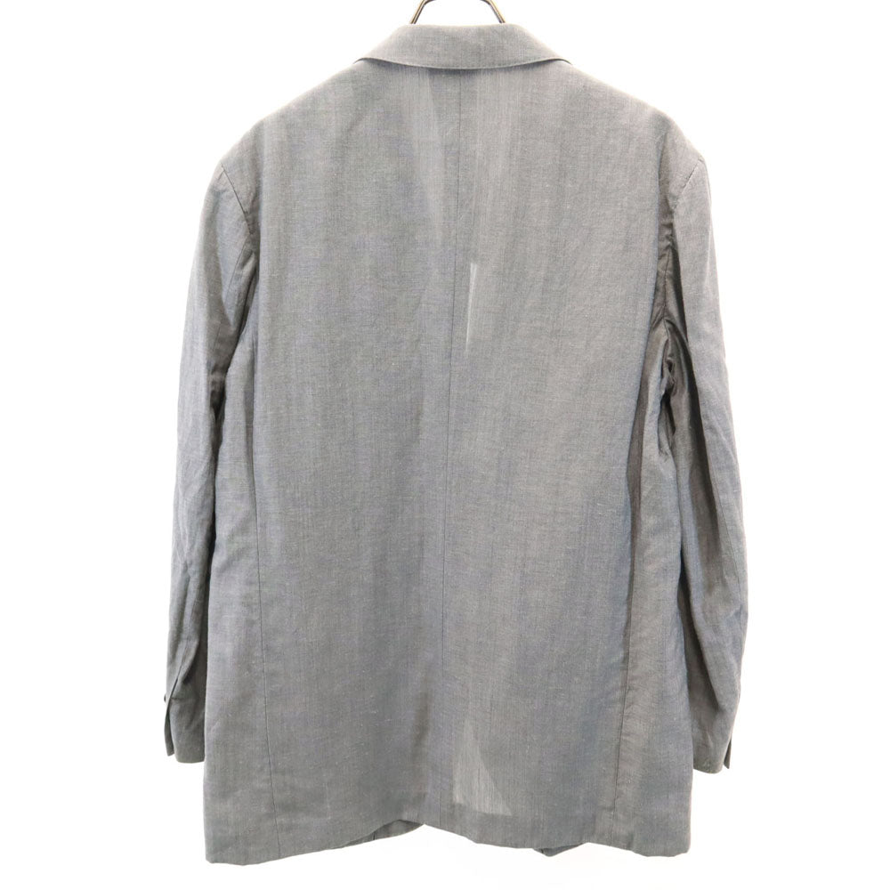 LANVIN ランバン 90s ウール リネンブレンド オールド 長袖 テーラードジャケット R50-46 グレー CLASSIQUE メンズ
