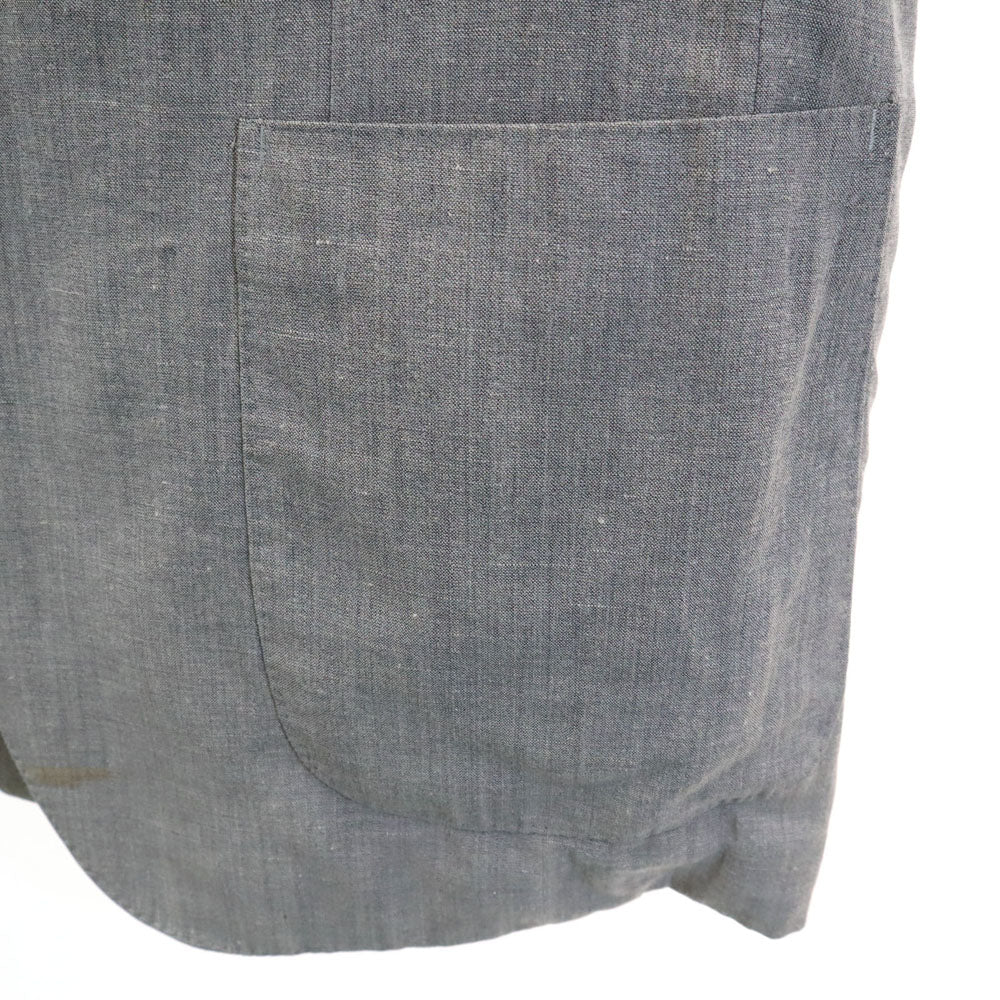 LANVIN ランバン 90s ウール リネンブレンド オールド 長袖 テーラードジャケット R50-46 グレー CLASSIQUE メンズ