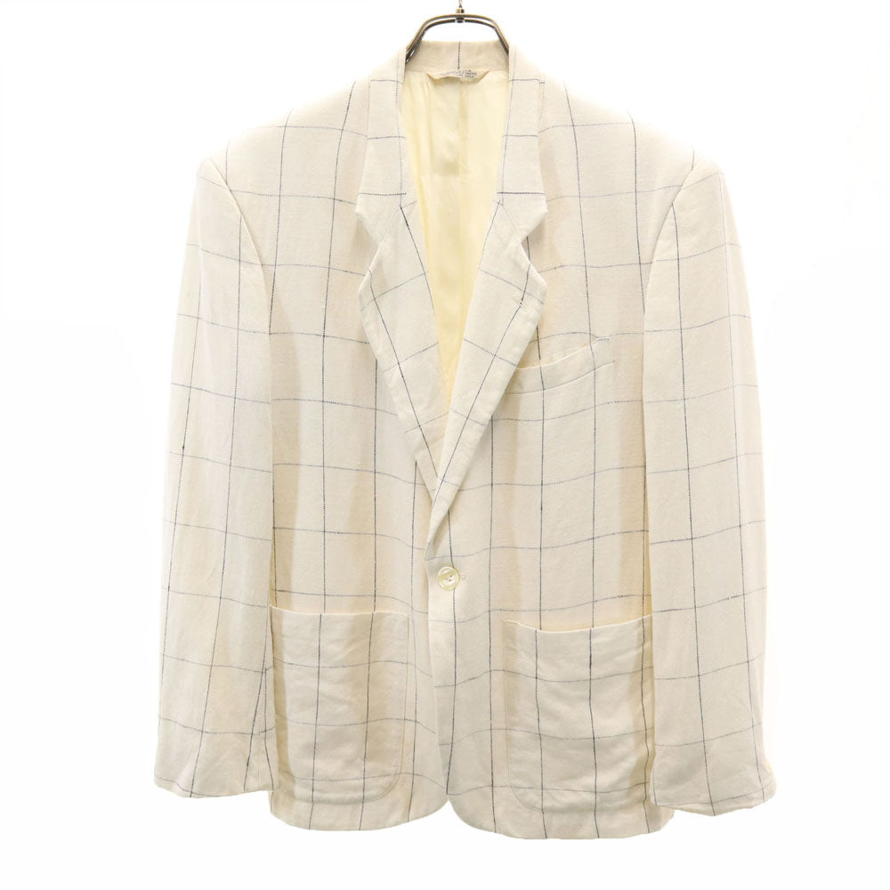 YVES SAINT LAURENT イヴサンローラン 90s USA製 オールド ウィンドウペン チェック柄 テーラードジャケット 36S ホワイト ブレザー メンズ