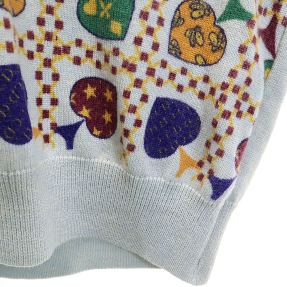 クリスチャンディオールスポーツ 90s オールド ハート柄 長袖 セーター L ブルーグレー Christian Dior SPORTS ニット メンズ