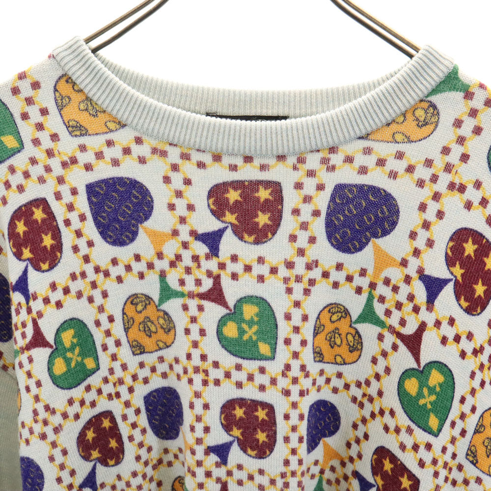 クリスチャンディオールスポーツ 90s オールド ハート柄 長袖 セーター L ブルーグレー Christian Dior SPORTS ニット メンズ