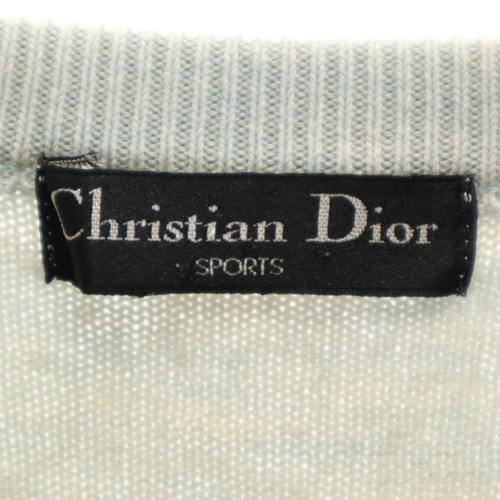クリスチャンディオールスポーツ 90s オールド ハート柄 長袖 セーター L ブルーグレー Christian Dior SPORTS ニット メンズ