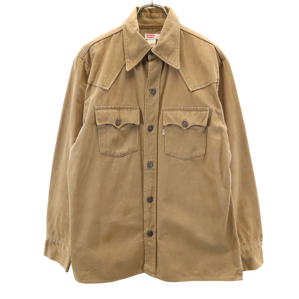 リーバイス 70s 60669-3522 USA製 ヴィンテージ 長袖 ウエスタンシャツ L ブラウン Levi's ジャケット メンズ