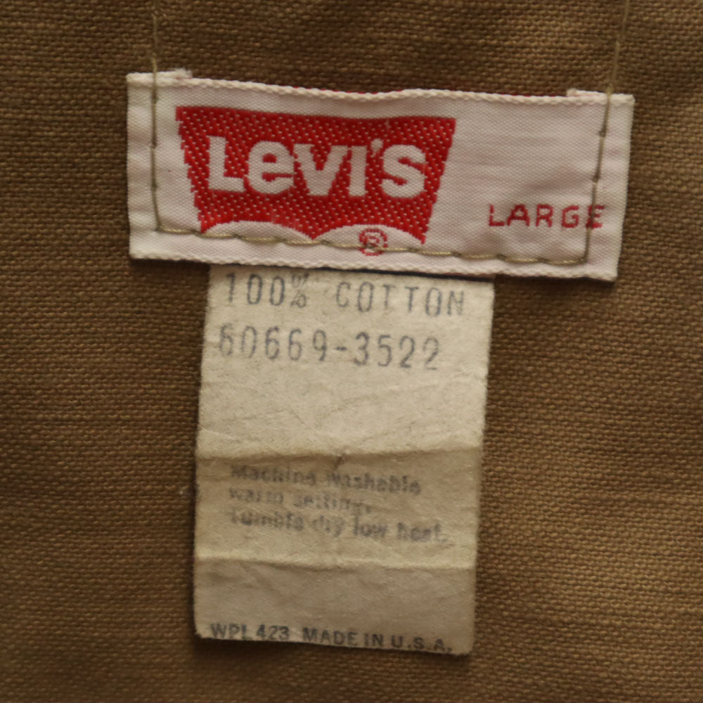 リーバイス 70s 60669-3522 USA製 ヴィンテージ 長袖 ウエスタンシャツ L ブラウン Levi's ジャケット メンズ