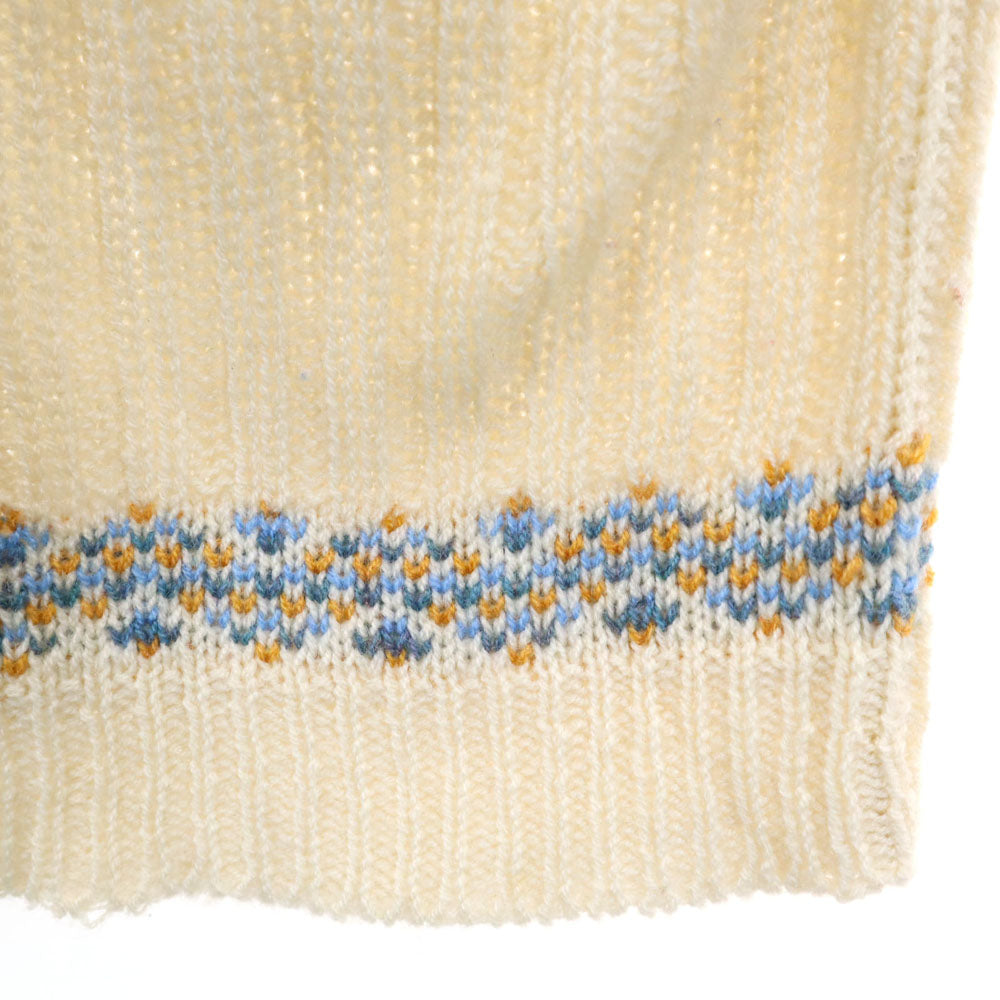 Van Cort 70s 80s アクリル ヴィンテージ ノルディック柄 長袖 セーター L アイボリー系 ニット メンズ