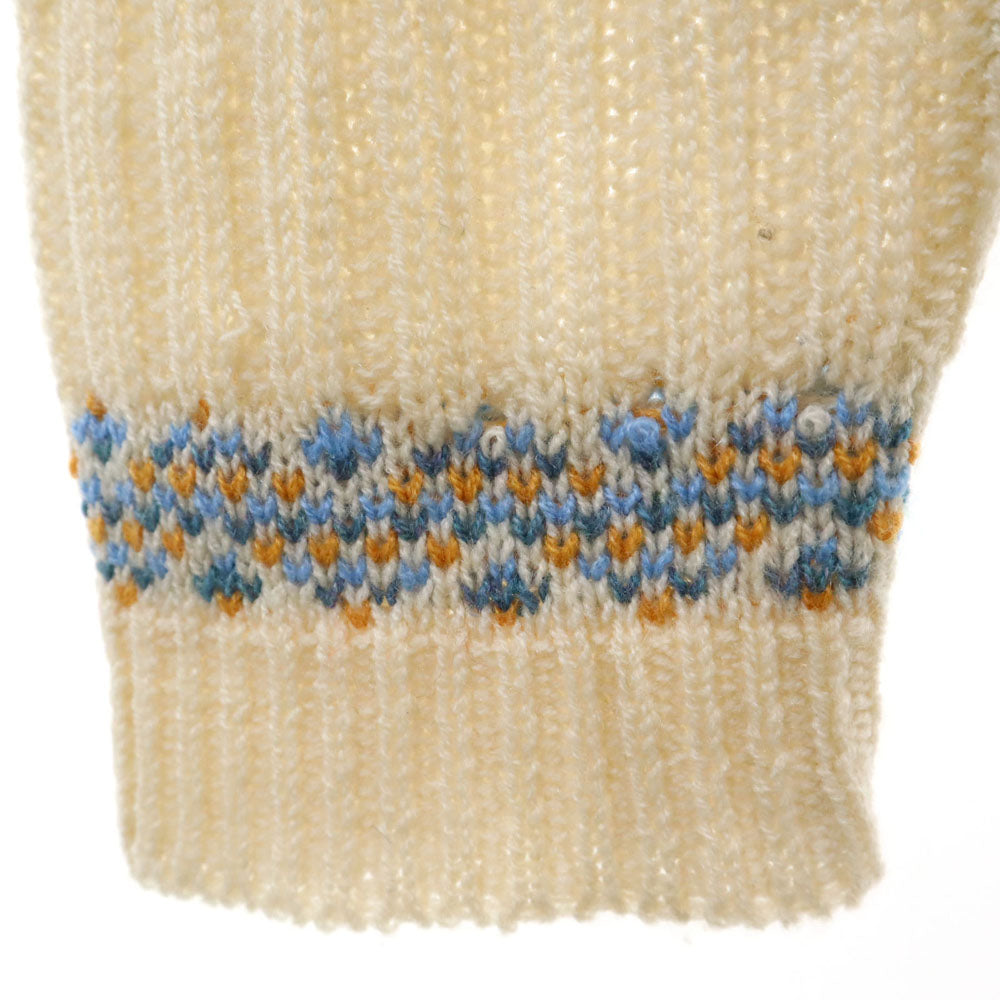 Van Cort 70s 80s アクリル ヴィンテージ ノルディック柄 長袖 セーター L アイボリー系 ニット メンズ