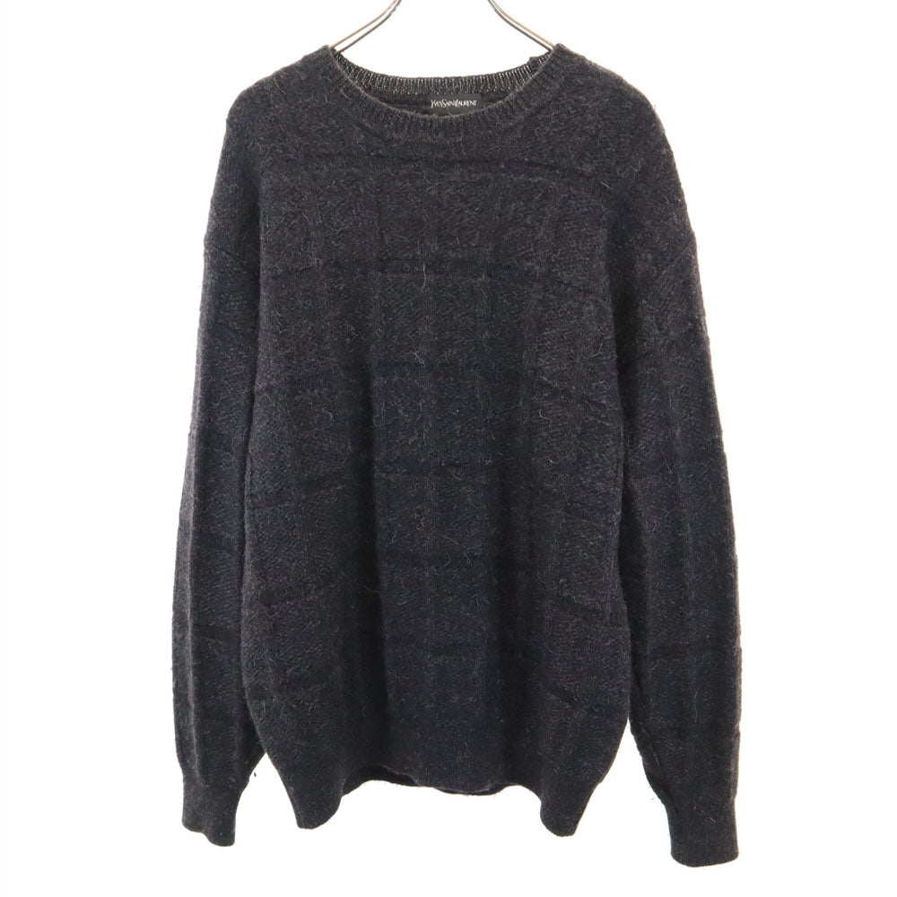 YVES SAINT LAURENT イヴサンローラン 90s 日本製 アルパカブレンド オールド 長袖 セーター LA ブラック系 ニット メンズ