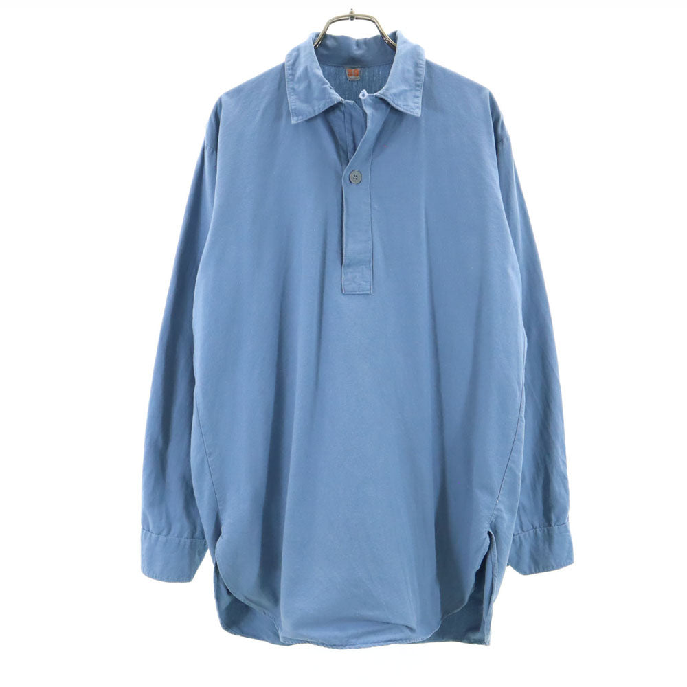 SWEDENISH ARMY スウェーデン軍 70s ヴィンテージ 長袖 スリーピング シャツ 39 ブルー プルオーバー メンズ