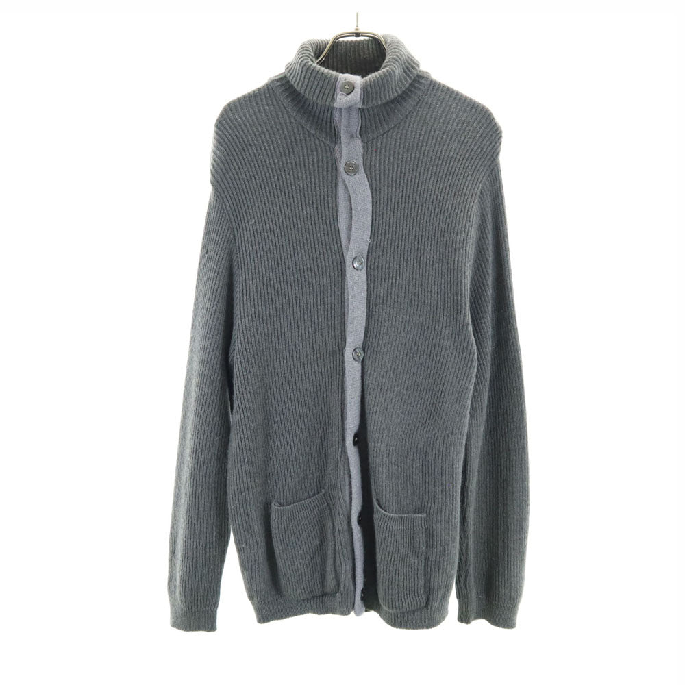 VINTAGE ヴィンテージ 80s 90s カナダ製 ウール 長袖 タートルネック ニットカーディガン L グレー メンズ