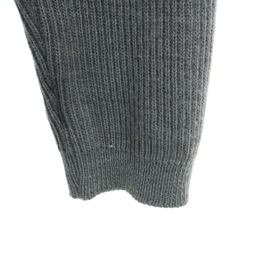 VINTAGE ヴィンテージ 80s 90s カナダ製 ウール 長袖 タートルネック ニットカーディガン L グレー メンズ