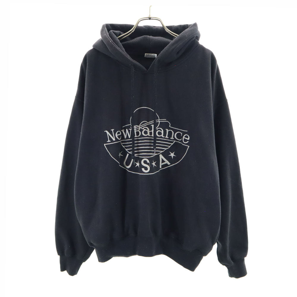 NEW BALANCE ニューバランス 90s オールド 長袖 スウェットパーカー L ブラック 裏起毛 レディース