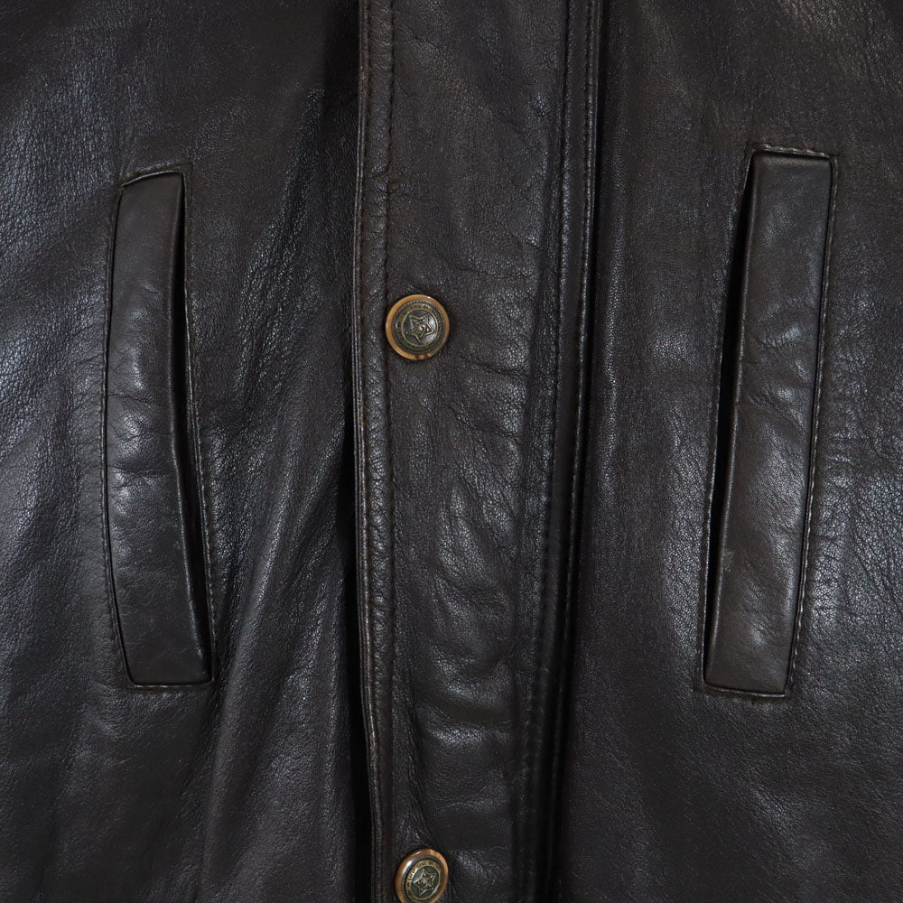 GELEONE ガレオネ レザーコート F ダークブラウン メンズ