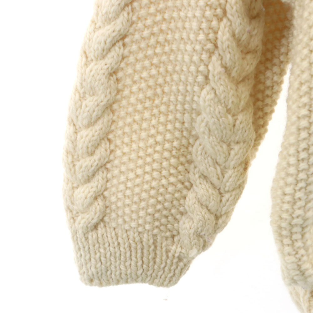 OLD オールド 長袖 フィッシャーマン セーター アイボリー ニット ケーブル編み レディース