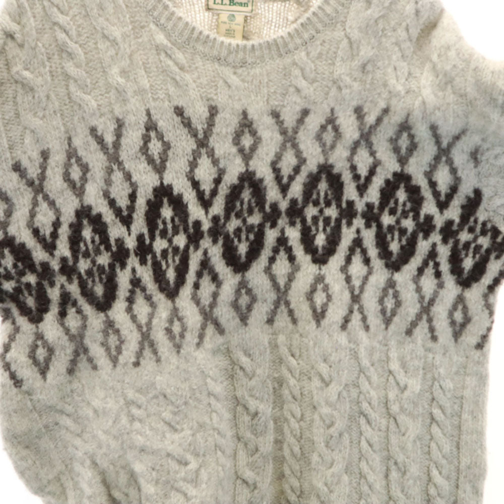 L.L.Bean エルエルビーン 80s スコットランド製 ヴィンテージ 長袖 セーター L グレー ニット メンズ