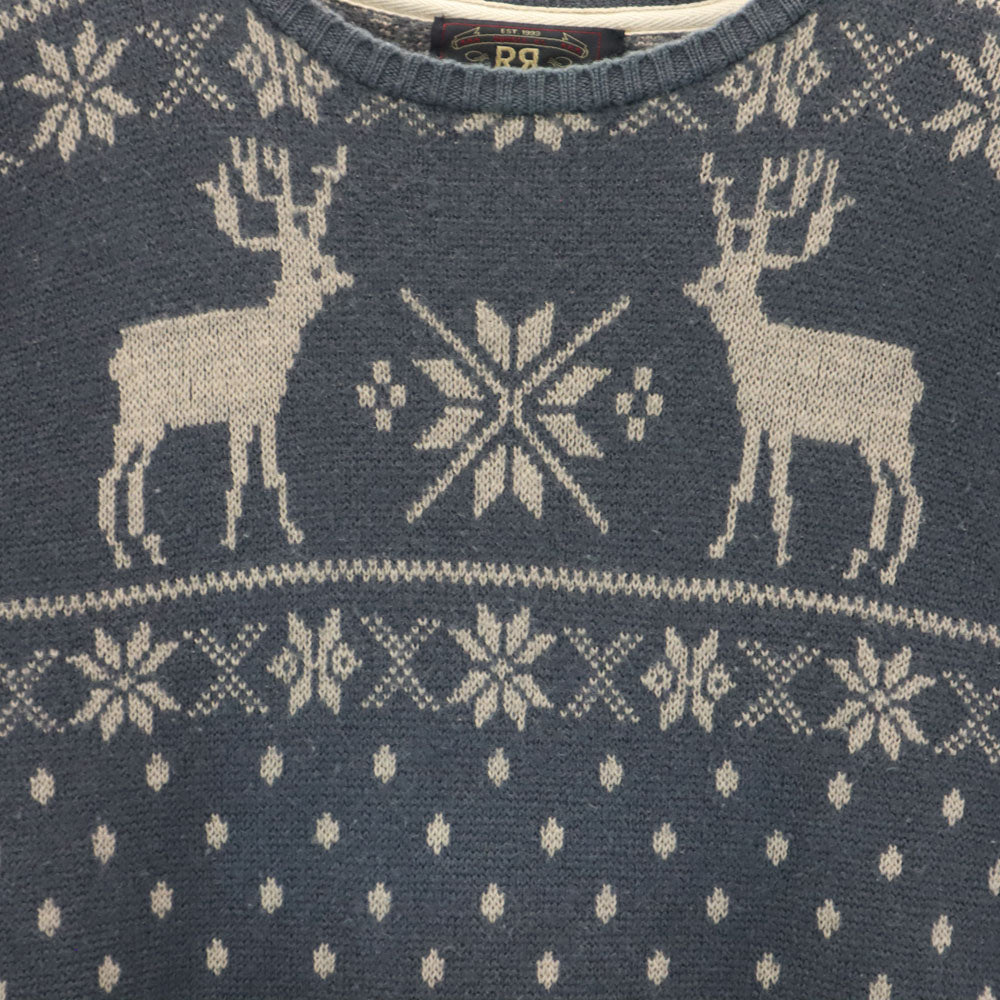 RRL 90s 赤3星 ウール オールド 初期タグ ラルフローレン ノルディック柄 長袖 セーター L チャコールグレー ダブルアールエル ニット レディース