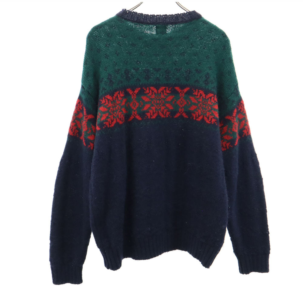 GAP ギャップ 90s ウール オールド ノルディック柄 長袖 セーター M ネイビー 他 ニット メンズ