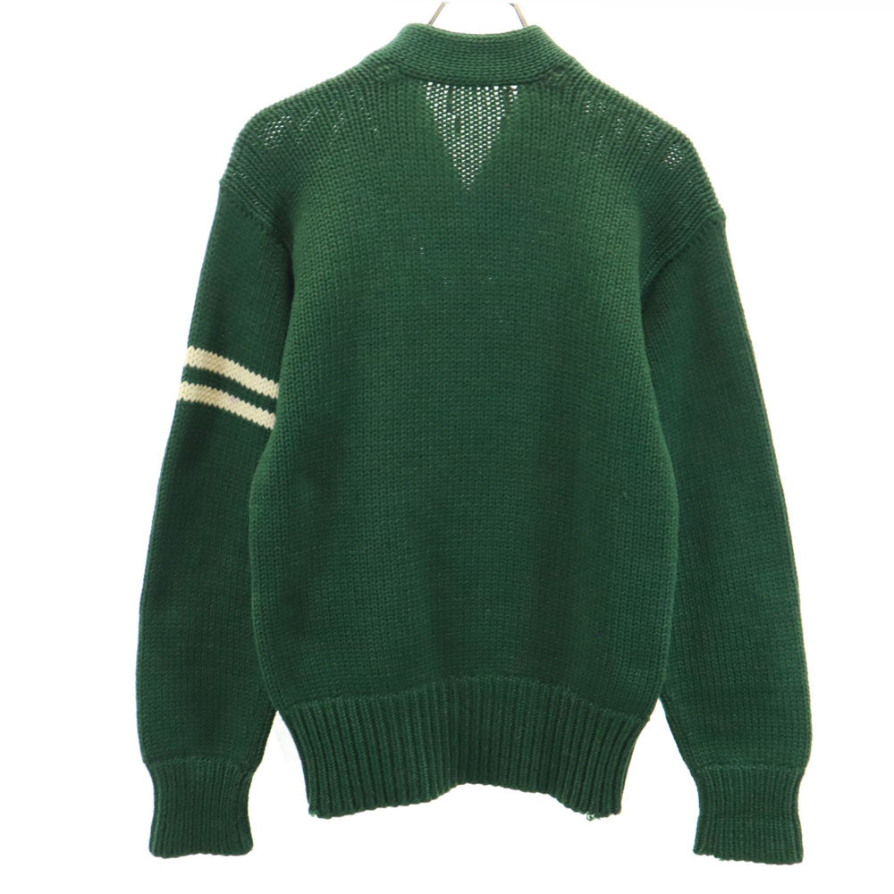 VINTAGE ヴィンテージ 40s 50s 長袖 レタードワッペン セーター グリーン ニット メンズ