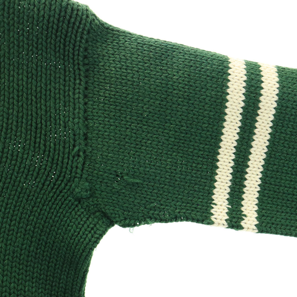VINTAGE ヴィンテージ 40s 50s 長袖 レタードワッペン セーター グリーン ニット メンズ