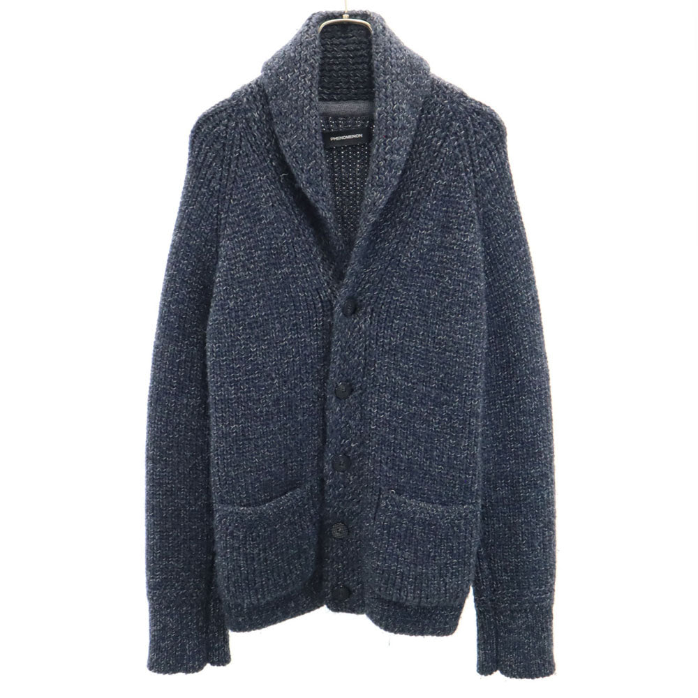 PHENOMENON フェノメノン 2012年 日本製 長袖 Vネック ニットカーディガン 38/M チャコールグレー メンズ