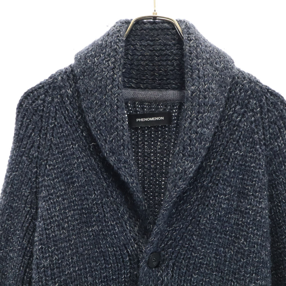 PHENOMENON フェノメノン 2012年 日本製 長袖 Vネック ニットカーディガン 38/M チャコールグレー メンズ