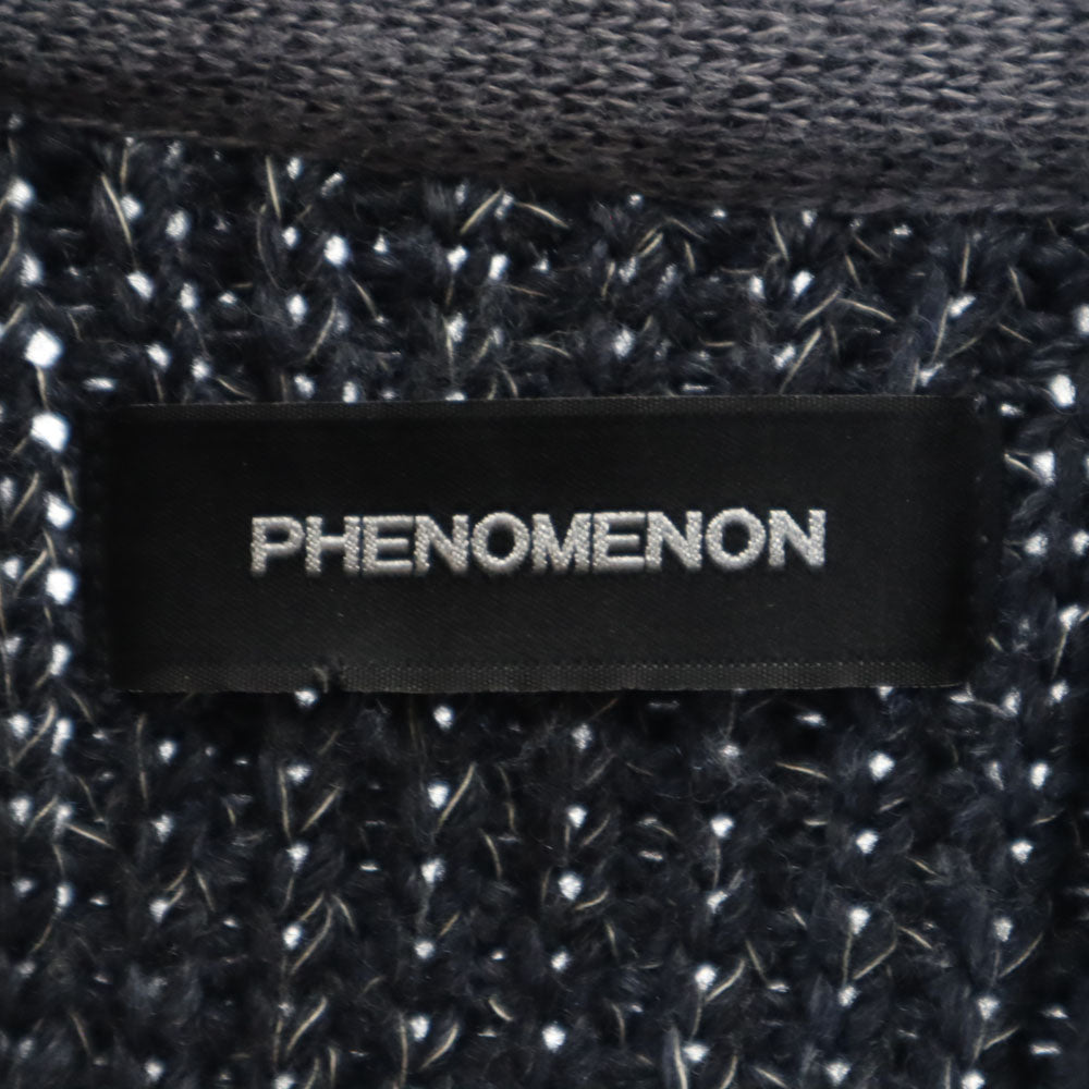 PHENOMENON フェノメノン 2012年 日本製 長袖 Vネック ニットカーディガン 38/M チャコールグレー メンズ