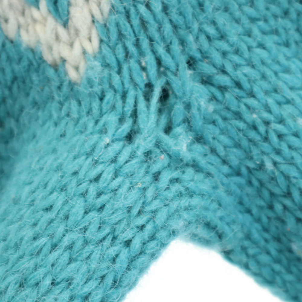 ICELANDIC DESIGN 90s オールド フェアアイル柄 長袖 ニットカーディガン L エメラルドグリーン ICELANDIC DESIGN レディース