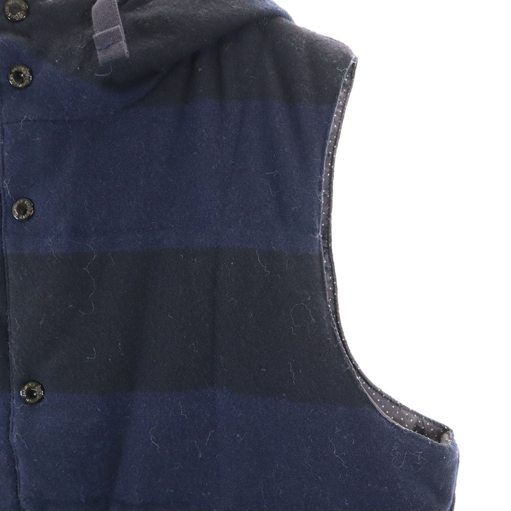 ENGINEERED GARMENTS エンジニアドガーメンツ カナダ製 ボーダー柄 中綿ベスト M ネイビー メンズ