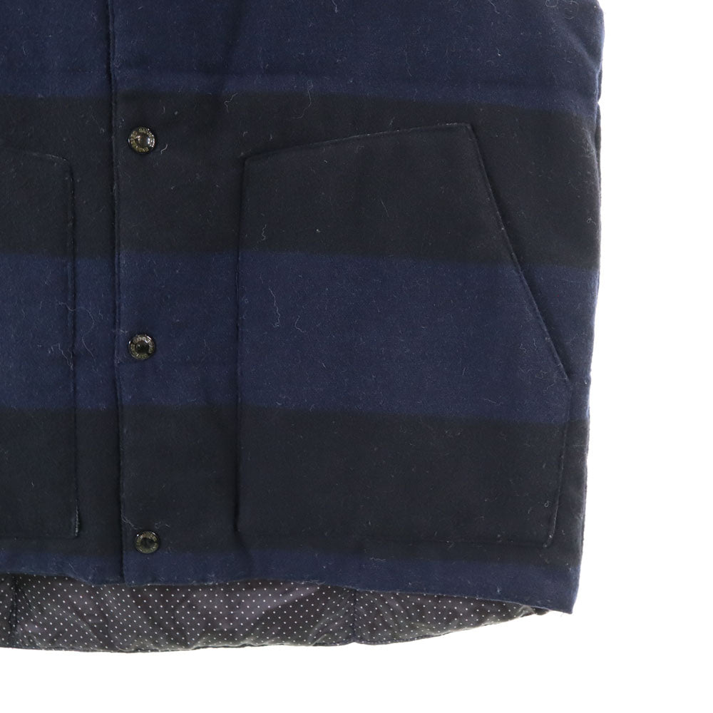 ENGINEERED GARMENTS エンジニアドガーメンツ カナダ製 ボーダー柄 中綿ベスト M ネイビー メンズ