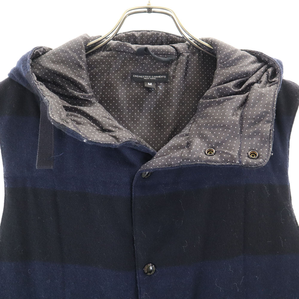 ENGINEERED GARMENTS エンジニアドガーメンツ カナダ製 ボーダー柄 中綿ベスト M ネイビー メンズ