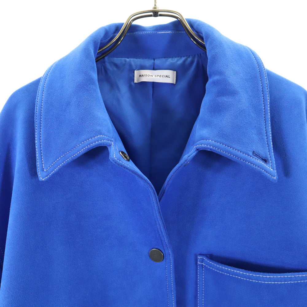 MAISON SPECIAL メゾンスペシャル ヴィーガンスウェード ブルゾン FREE ブルー フェイクスエード ジャケット レディース