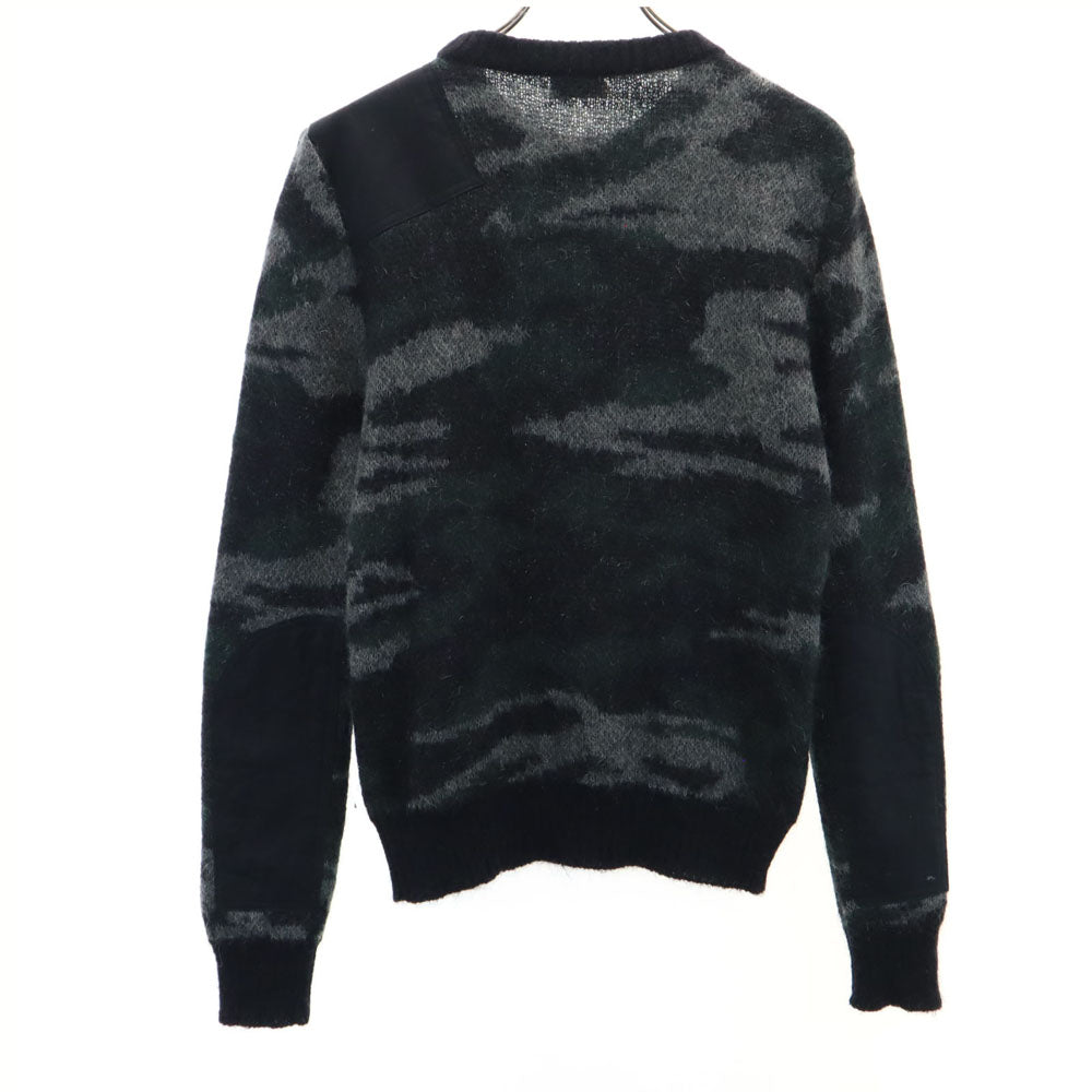 SAINT LAURENT サンローラン モヘヤブレンド カモフラ柄 長袖 コマンド セーター XS グレー 他 ニット 迷彩 メンズ
