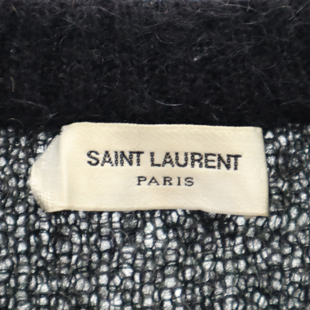 SAINT LAURENT サンローラン モヘヤブレンド カモフラ柄 長袖 コマンド セーター XS グレー 他 ニット 迷彩 メンズ