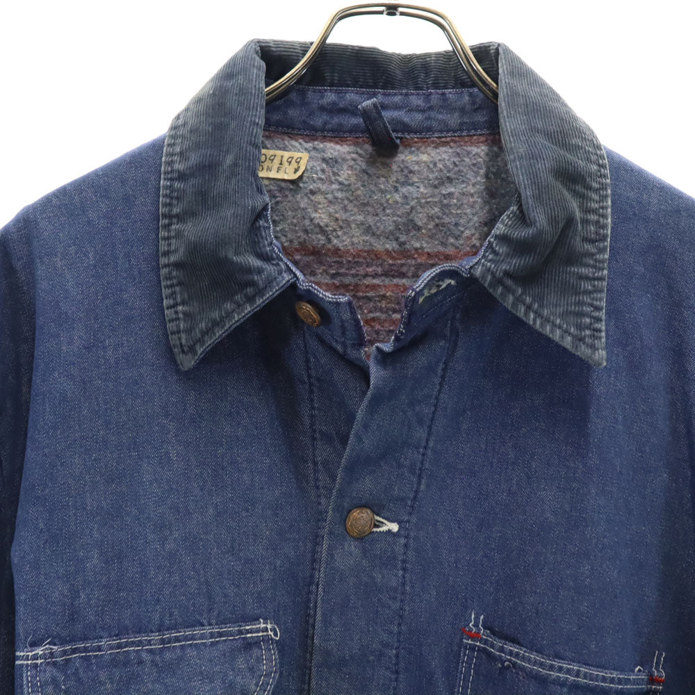 BLUE BELL ブルーベル 60s 70s ヴィンテージ ラングラー デニム カバーオール 46 インディゴブルー 裏ブランケット ジャケット メンズ