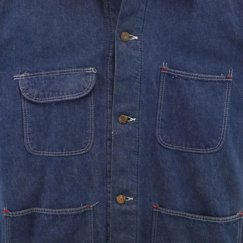 BLUE BELL ブルーベル 60s 70s ヴィンテージ ラングラー デニム カバーオール 46 インディゴブルー 裏ブランケット ジャケット メンズ