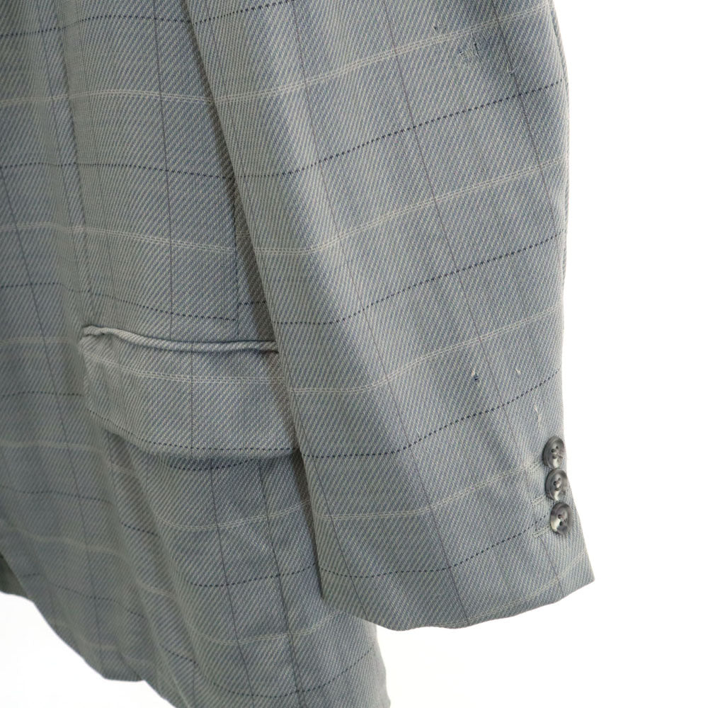BALENCIAGA バレンシアガ 90s 日本製 オールド チェック柄 テーラードジャケット 98BB4 グレー ブレザー メンズ