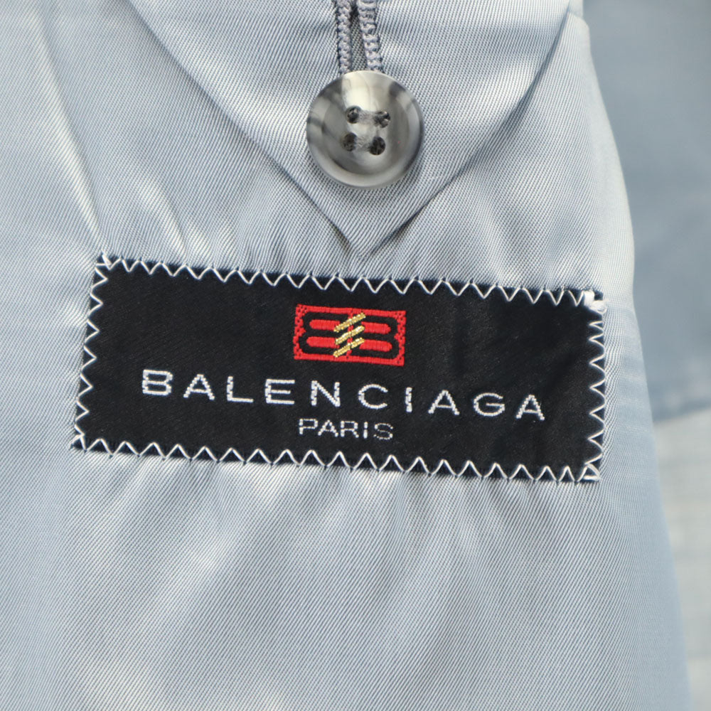 BALENCIAGA バレンシアガ 90s 日本製 オールド チェック柄 テーラードジャケット 98BB4 グレー ブレザー メンズ