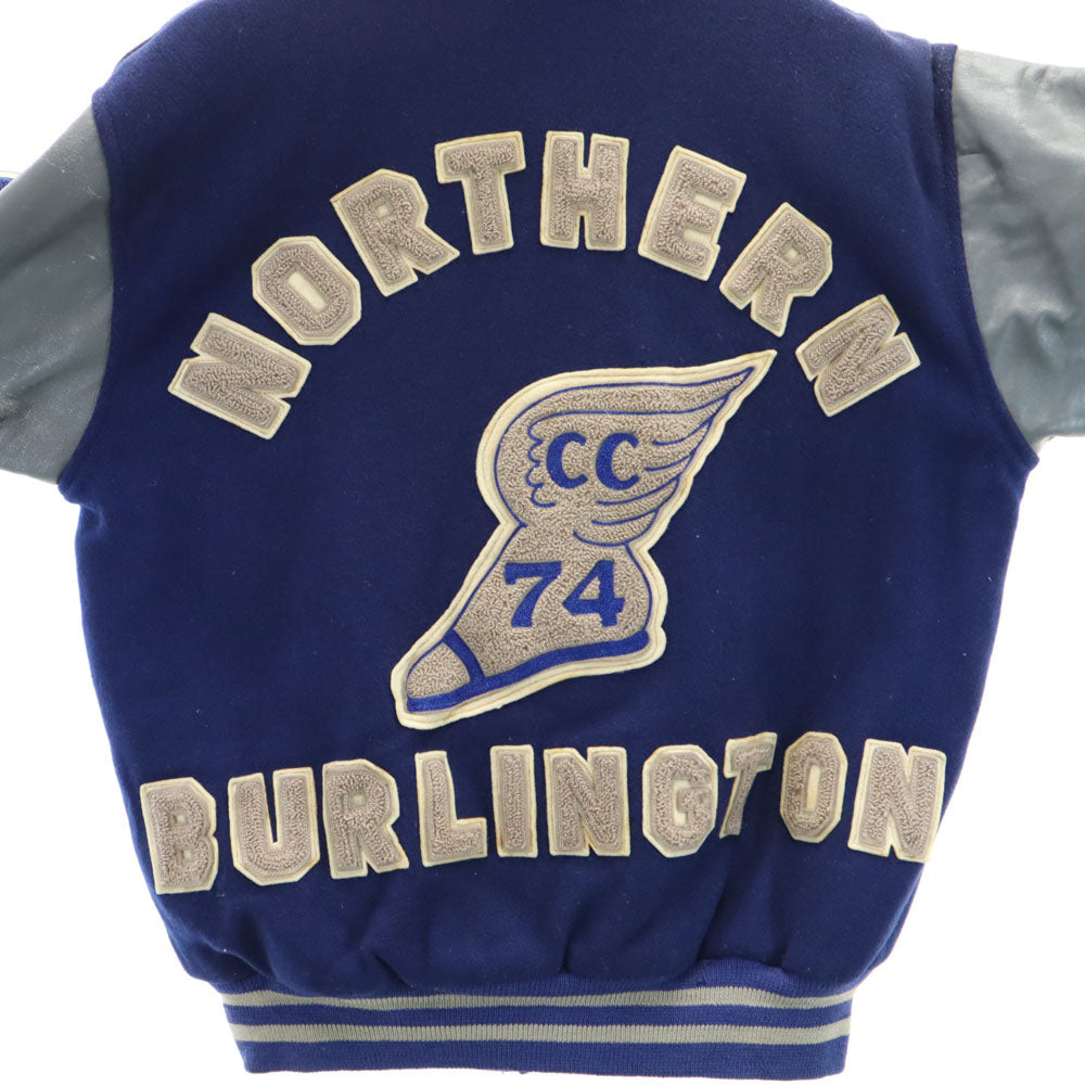 CAMPUS キャンパス 70s ヴィンテージ スタジャン ネイビー系 袖レザー ブルゾン メンズ