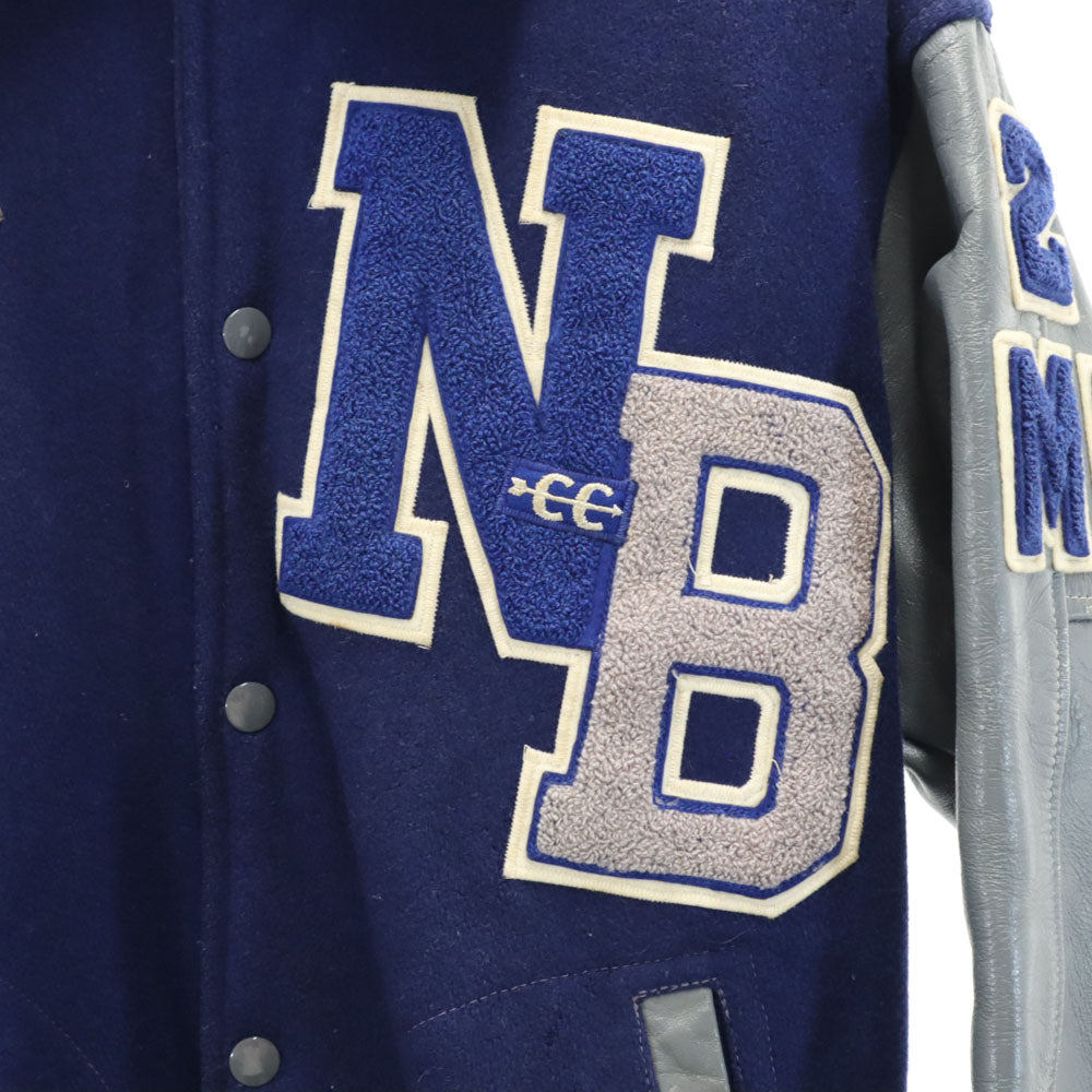 CAMPUS キャンパス 70s ヴィンテージ スタジャン ネイビー系 袖レザー ブルゾン メンズ