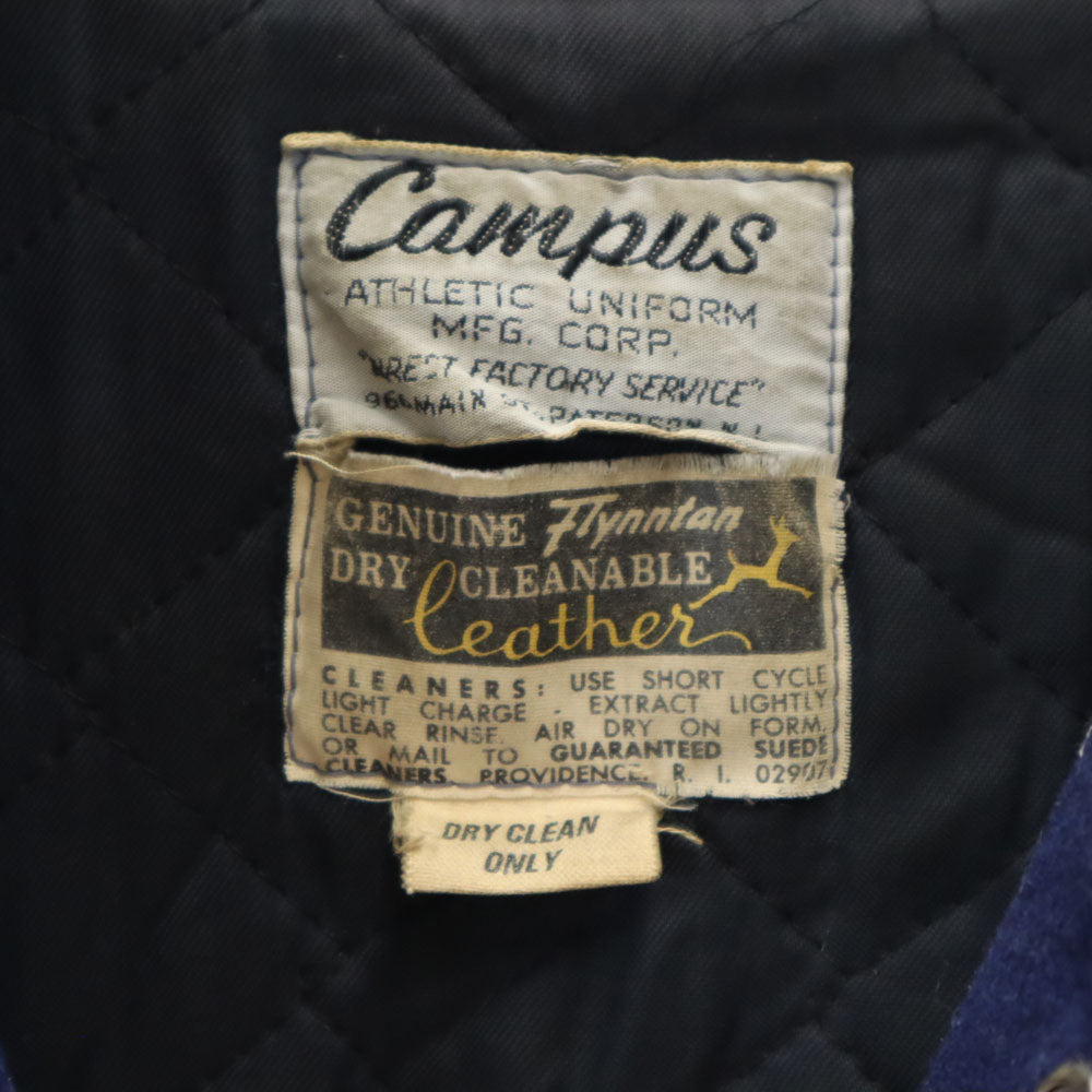 CAMPUS キャンパス 70s ヴィンテージ スタジャン ネイビー系 袖レザー ブルゾン メンズ