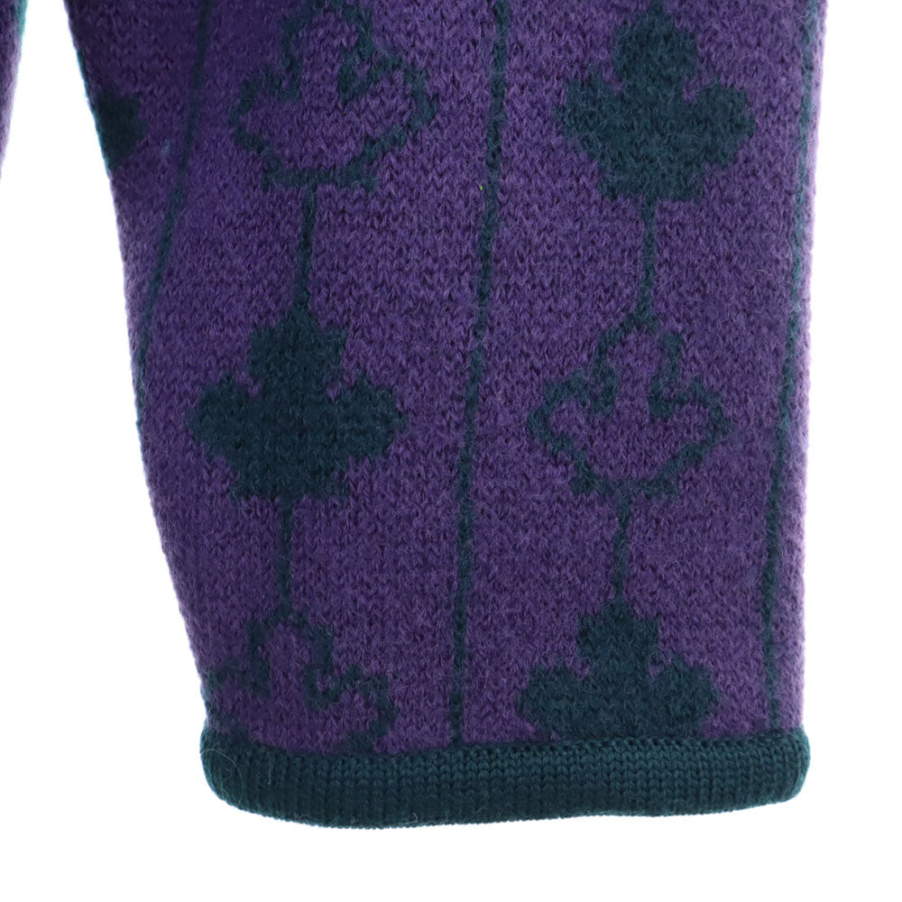 LONGHOUSE ロングハウス ウール 長袖 ニットカーディガン L パープル系 レディース