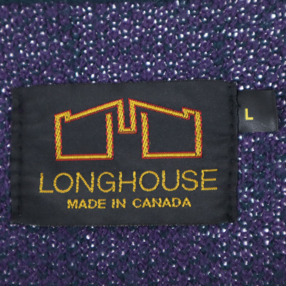 LONGHOUSE ロングハウス ウール 長袖 ニットカーディガン L パープル系 レディース