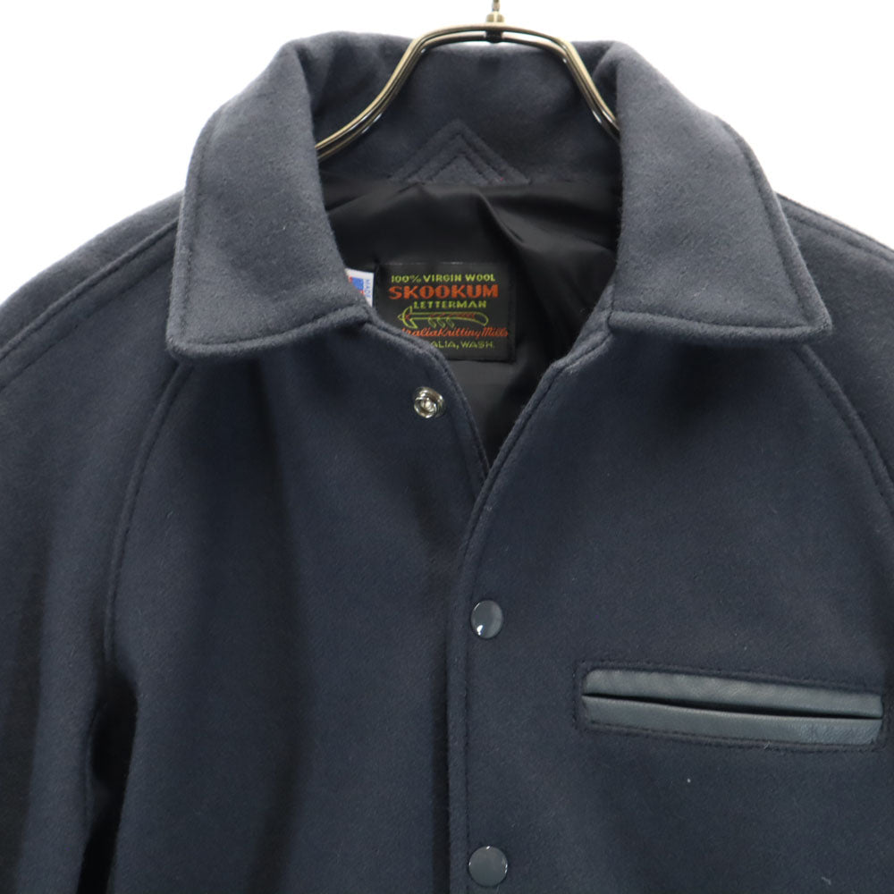 SKOOKUM スクーカム USA製 メルトン スタジャン 36 チャコールグレー ジャケット メンズ