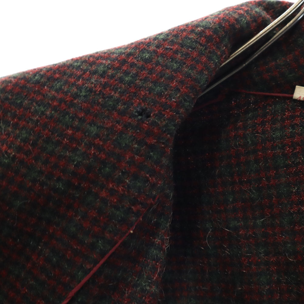 VINTAGE ヴィンテージ 40s 50s スモーキングジャケット チェック柄 ショールカラー ジャケット 48 レッド 他 メンズ