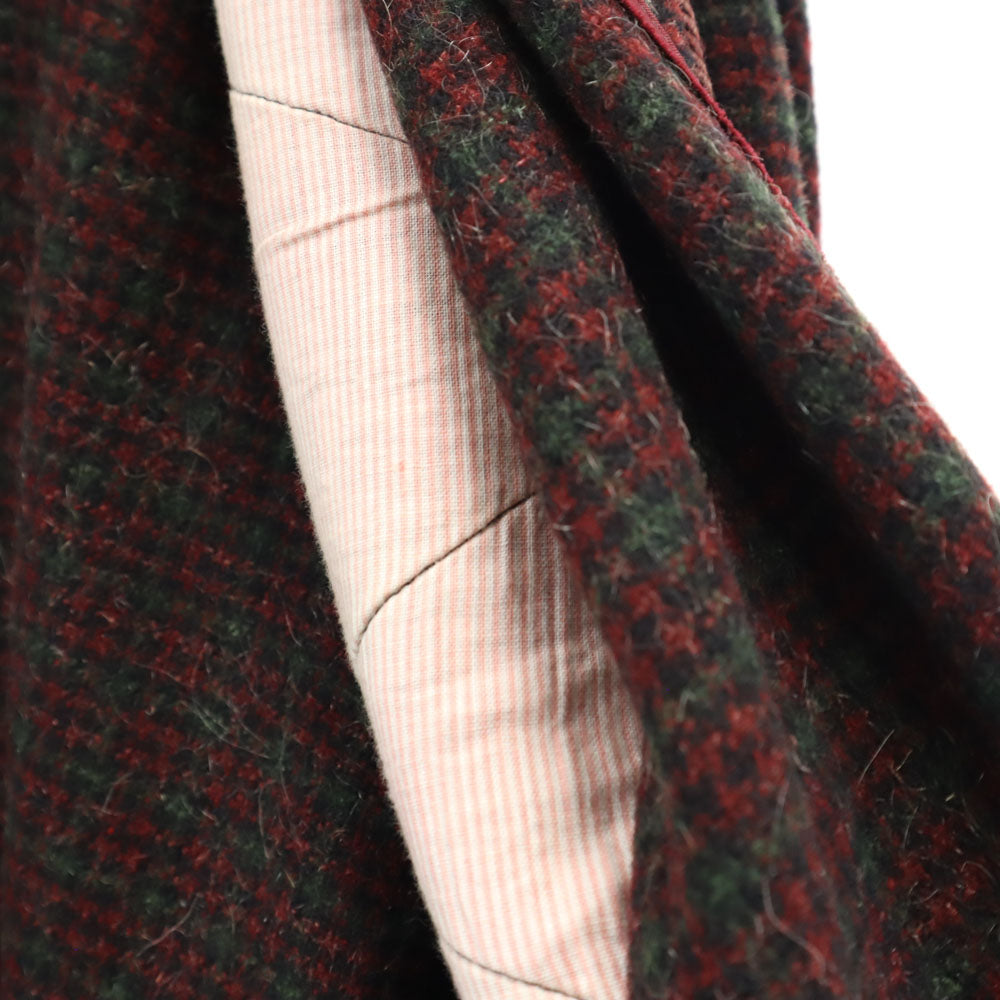 VINTAGE ヴィンテージ 40s 50s スモーキングジャケット チェック柄 ショールカラー ジャケット 48 レッド 他 メンズ