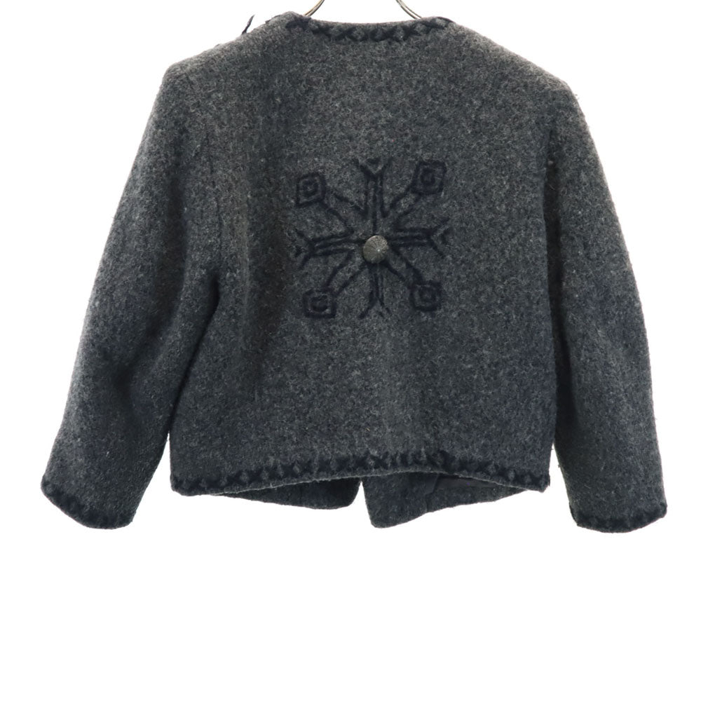 アイエス イッセイミヤケ 80s 90s オールド ウールジャケット 9 グレー コンチョボタン レディース