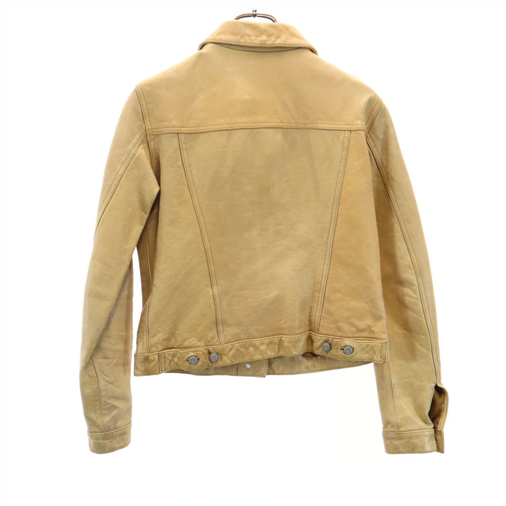 GAP ギャップ オールド 牛革 レザー トラッカー ジャケット XS ベージュ レディース