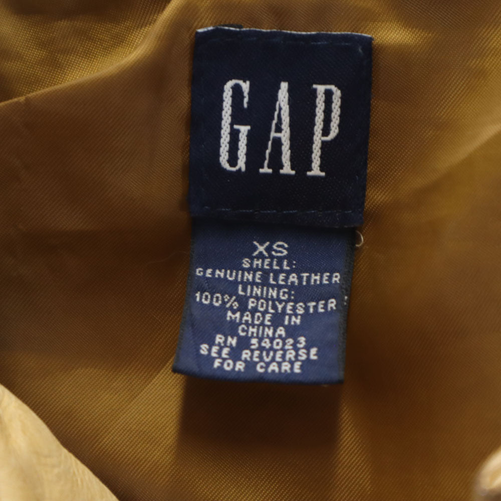 GAP ギャップ オールド 牛革 レザー トラッカー ジャケット XS ベージュ レディース